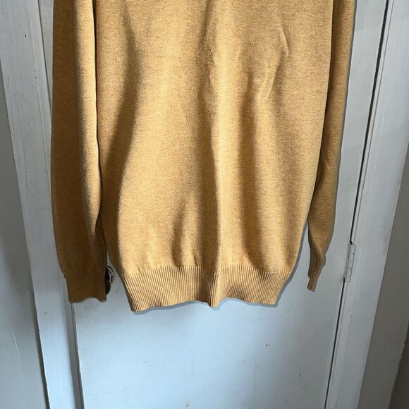 JOS. A. BANK Goldenrod Pima Cotton Vneck Sweater-XL - Picture 3 of 8